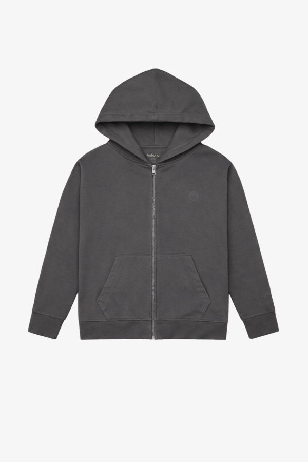 KIDS Hahaha Organic Cotton Zip-Up Jacket Essential