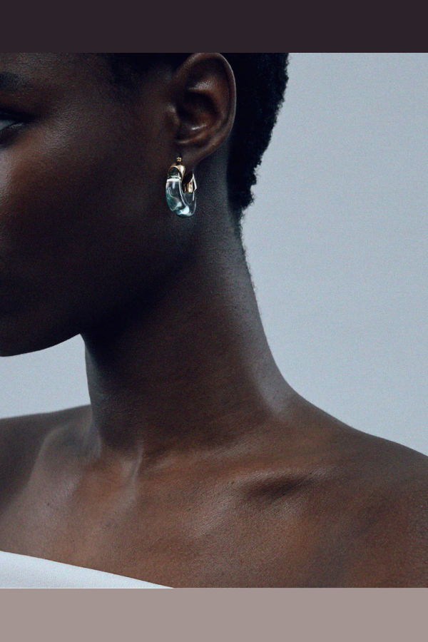 Lizzie Fortunato Mini Organic Hoops - Aqua