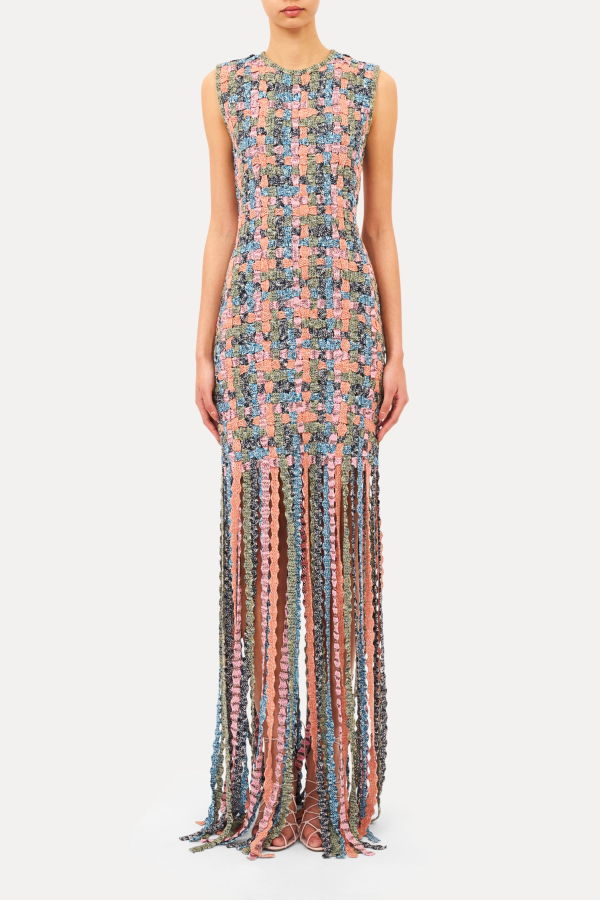 Ulla Johnson Alexis Knit Dress with Fringe - Sunweave