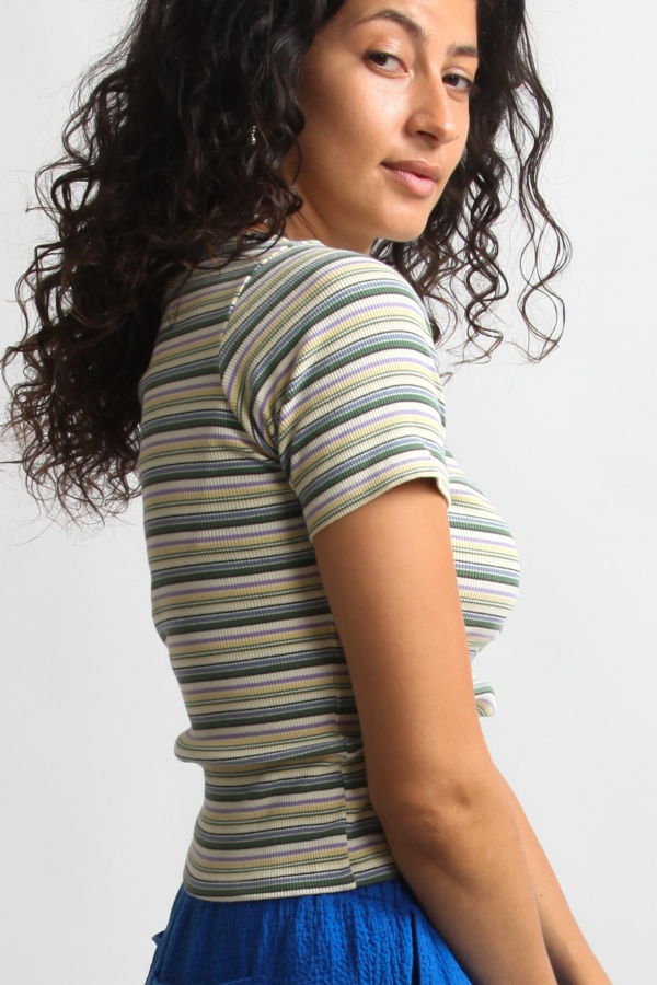 Gravel & Gold James Shirt - Kelp Stripe