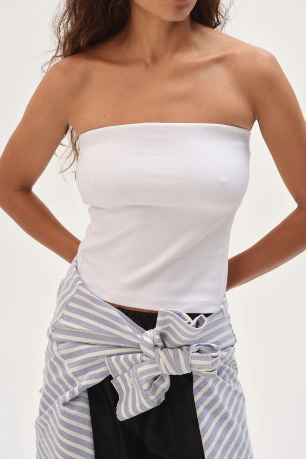 Donni. The Baby Rib Tube Top - Powder