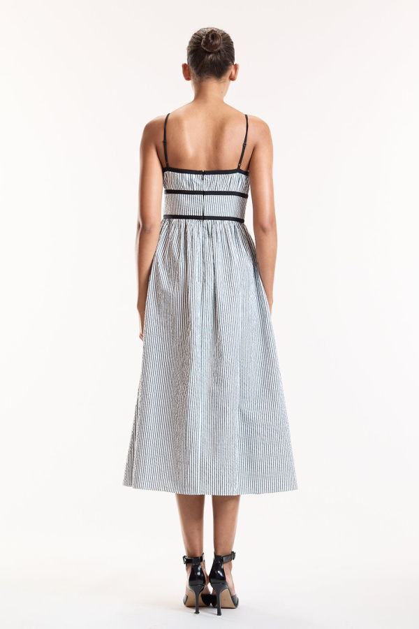 Cynthia Rowley Clara Seersucker Dress - Black and White