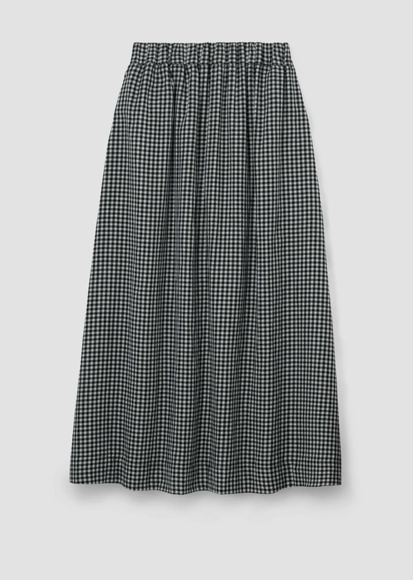 GOLDIE Cay Organic Cotton Double Gauze Skirt - Monochrome Gingham