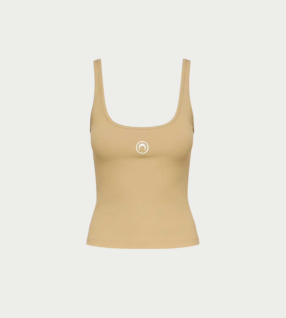 MARINE SERRE Moon Logo Ribbed Jersey Cropped Tank Top - Image 1 of 5