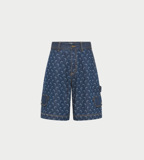 MARINE SERRE Denim Bermuda With Pockets