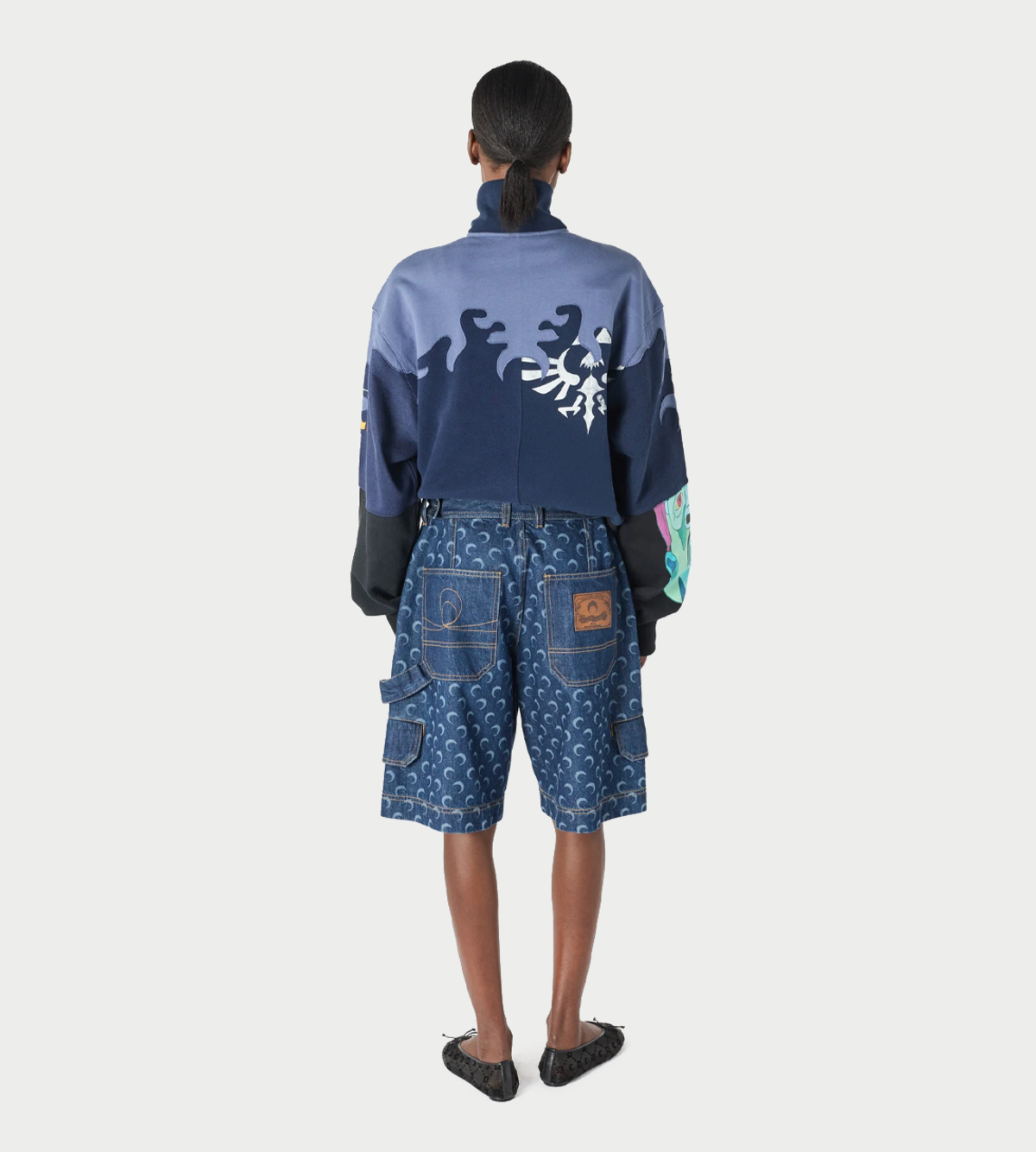 MARINE SERRE Denim Bermuda With Pockets - Image 5 of 8