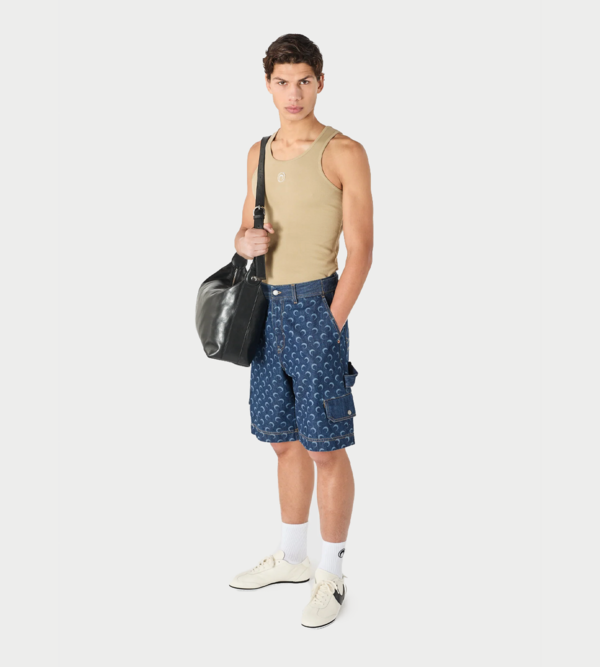 MARINE SERRE Denim Bermuda With Pockets
