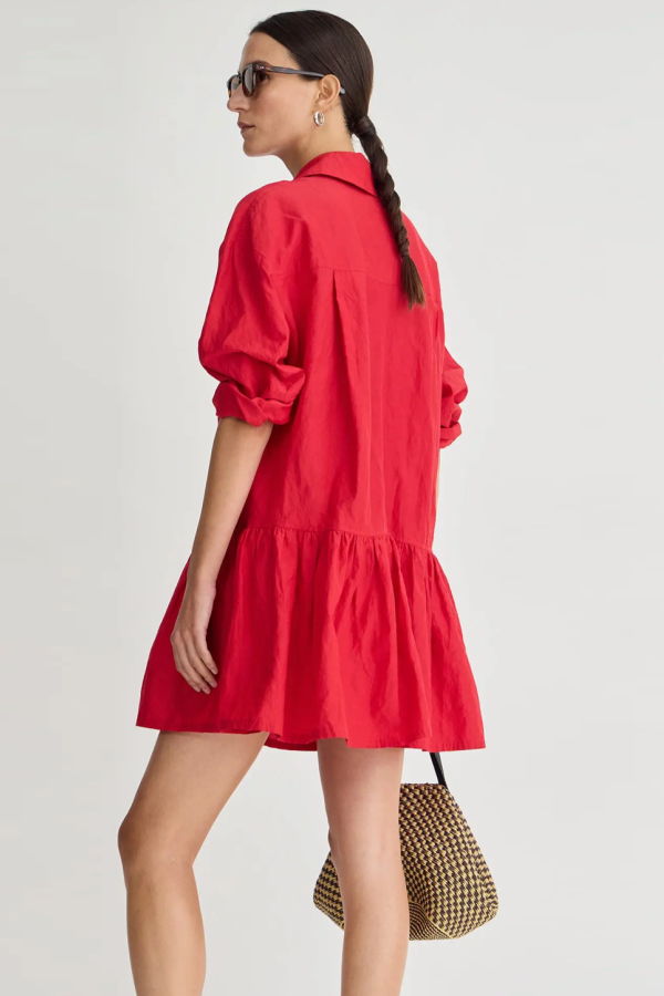Apiece Apart Romana Mini Dress - Samba Red
