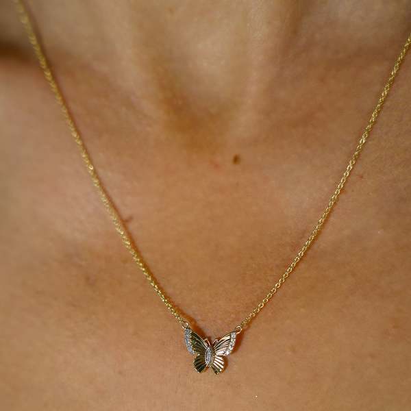 Zofia Day Petite Butterfly Necklace - Gold