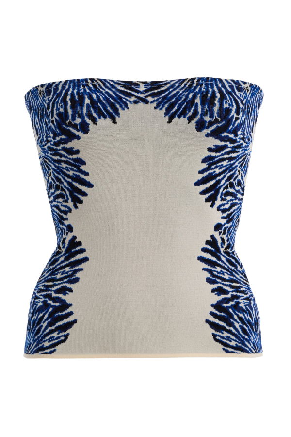 Ulla Johnson Madelie Strapless Knit Jacquard Top - Lapis