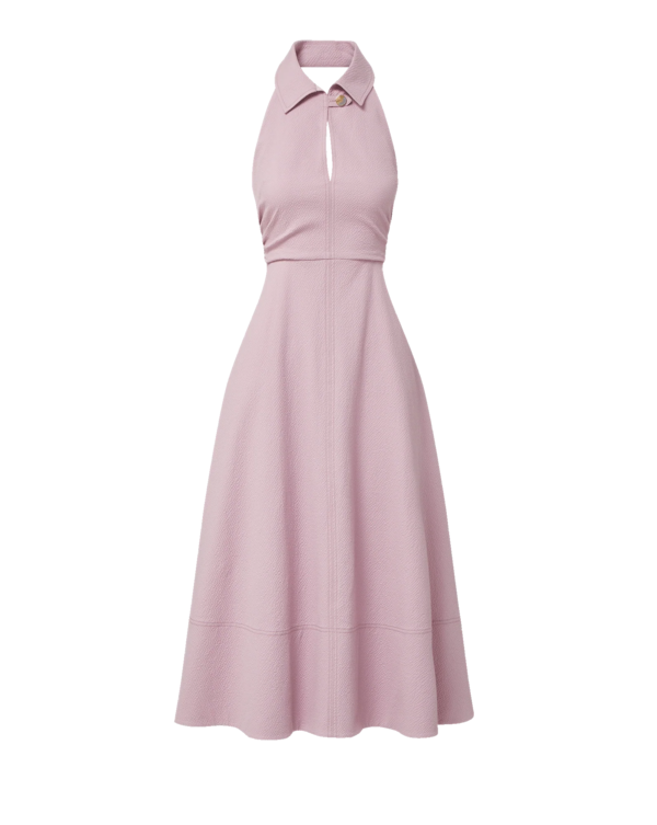 Veronica Beard Mackey Seersucker Halter Midi Dress