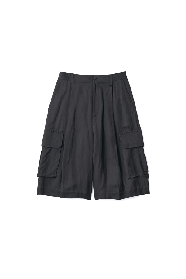 ssstein Linen Bright Twill Cargo Shorts - Black