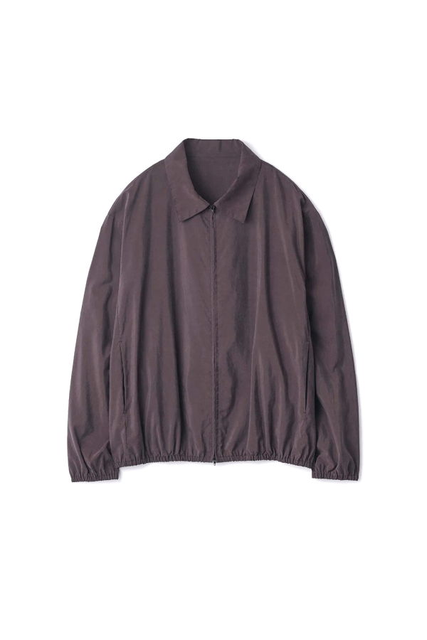 ssstein Silk Nylon Collared Zip Jacket - Charcoal Brown