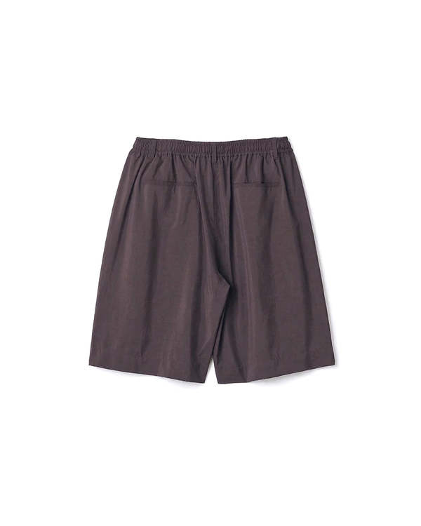 ssstein Silk Nylon Wide Easy Shorts - Charcoal Brown | Garmentory
