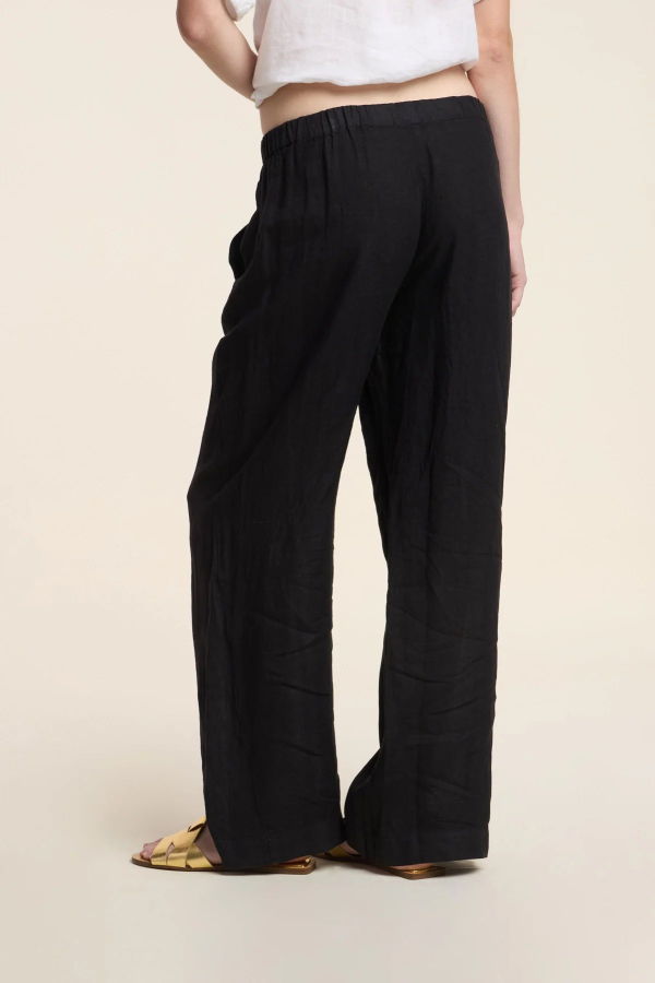 Velvet Stephanie Linen Pant - Black