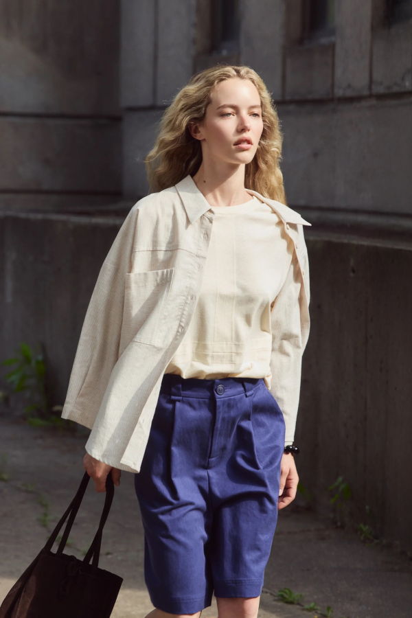 Eve Gravel Jake Pleated Bermuda Short