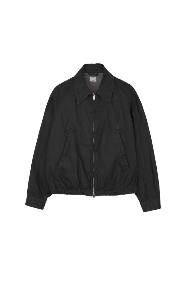 Yoke Coated Cotton Drizzler Jacket - Black