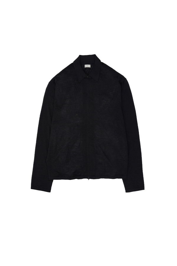 Yoke Ramie Wool Zip Knit Shirt