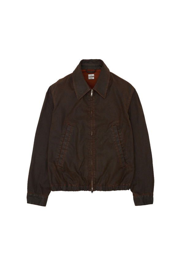 Yoke Brown Coated Cotton Drizzler Jacket
