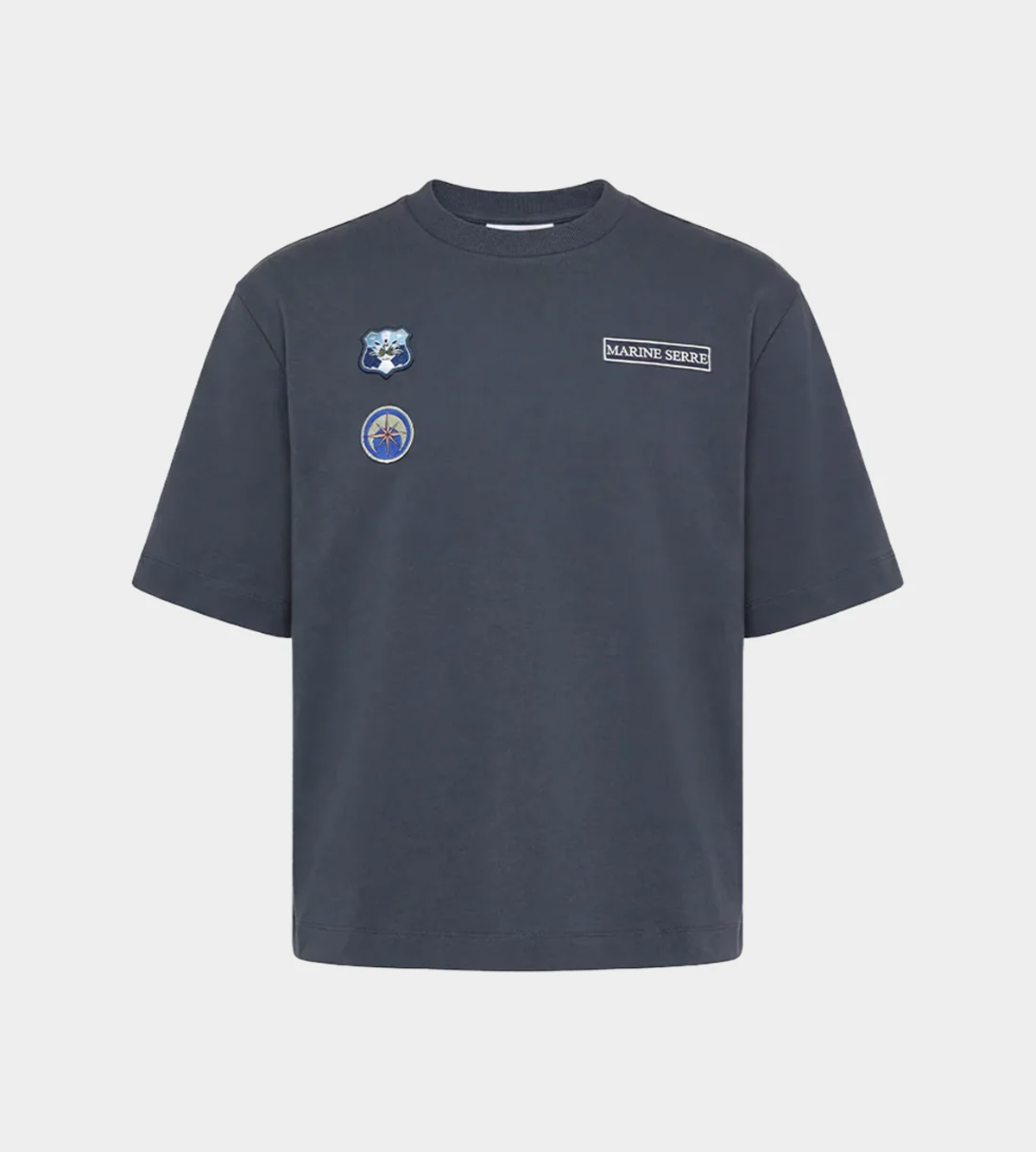 MARINE SERRE Scout Patches Crewneck T-Shirt - Image 1 of 8