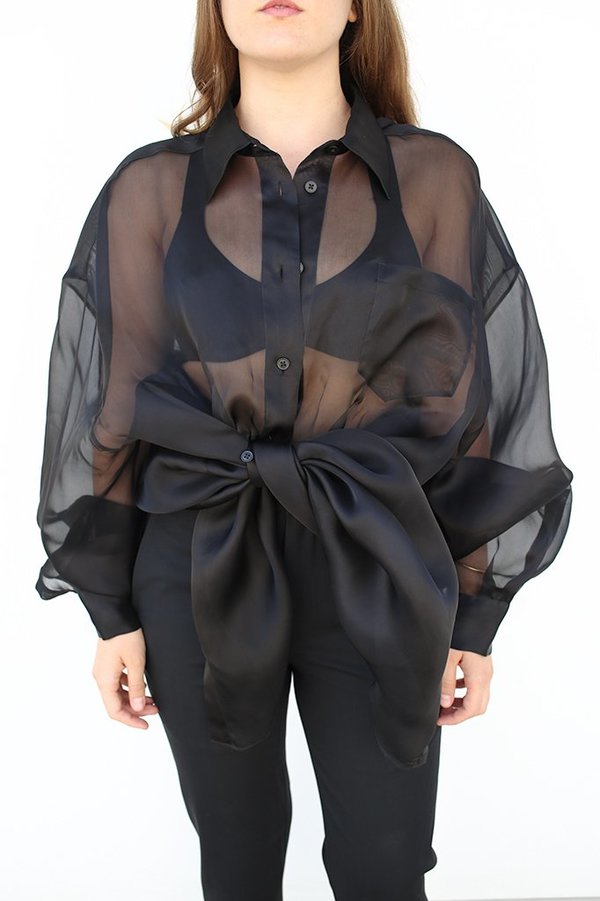 open lace back dress Black Organza Polka Slip Insert Shirt Dress