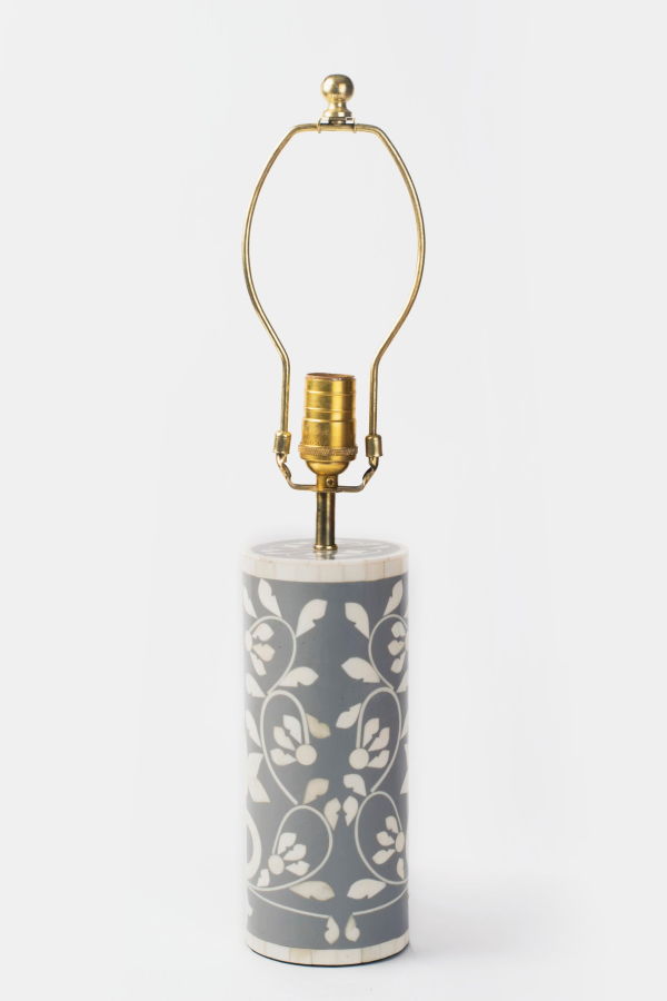 Mela Artisans Floral Vines Table Lamp - Grey