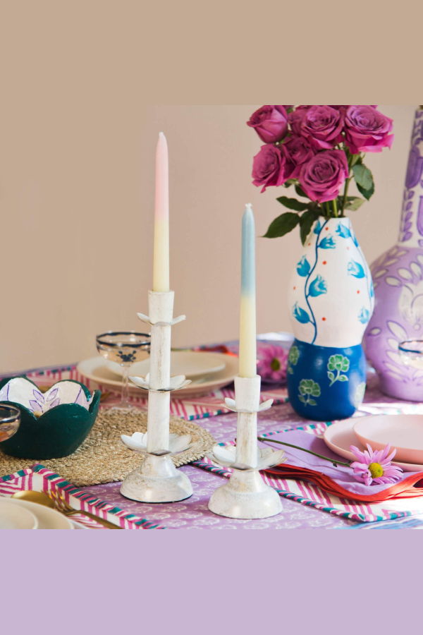 Mela Artisans Lotus Bloom Tapered Candleholders