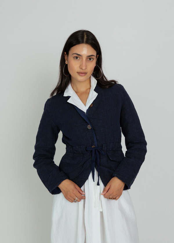 H+ Hannoh Wessel Jamie Linen Jacket - Ink | Garmentory