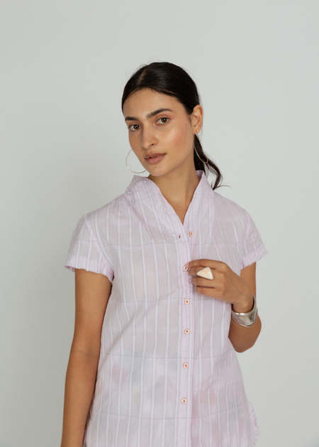 H+ Hannoh Wessel Jacket Vittoria - Blue Stripe Seersucker | Garmentory