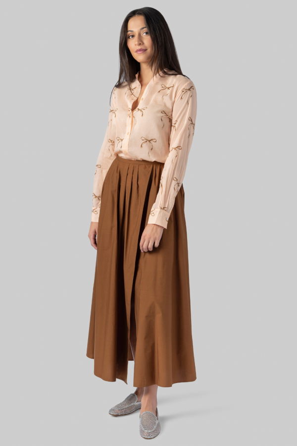 Forte Forte Cotton Poplin Long Skirt - Brown