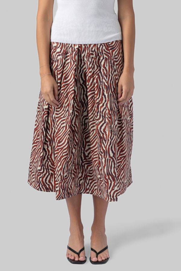 Proenza Schouler Nessa Maxi Skirt - Rust/Cream Multi