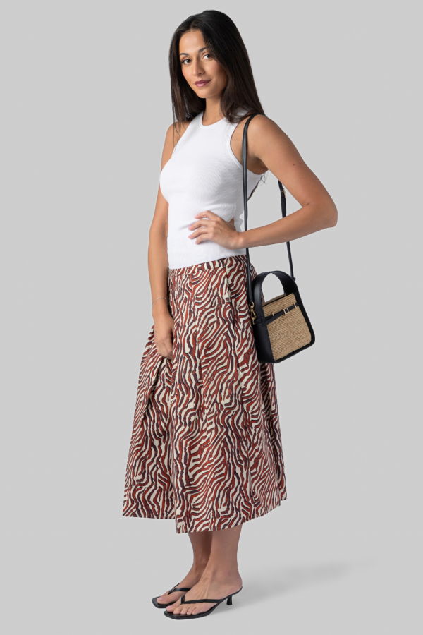 Proenza Schouler Nessa Maxi Skirt - Rust/Cream Multi
