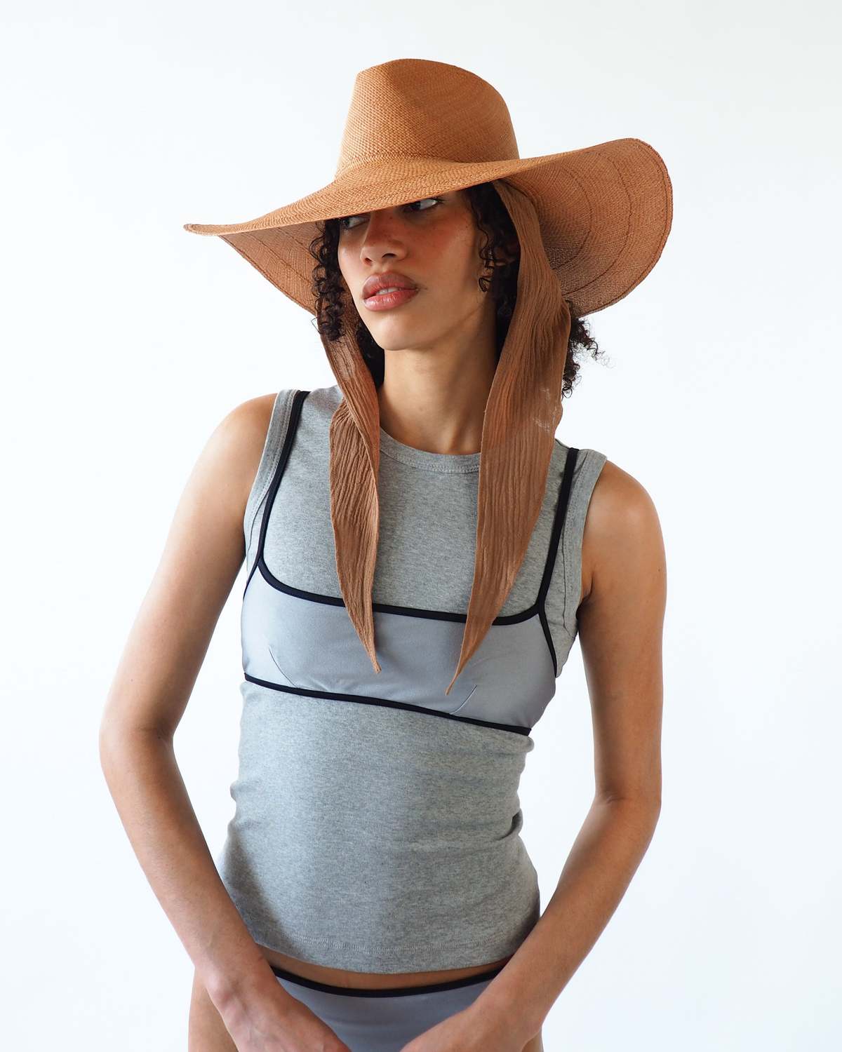 Clyde Caro Hat with Neck Shade - Umber Brown - Image 4 of 9