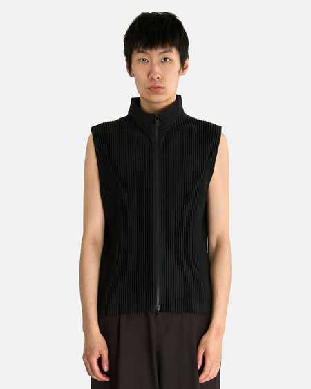 HOMME PLISSE ISSEY MIYAKE Framework Knit Vest - Black | Garmentory