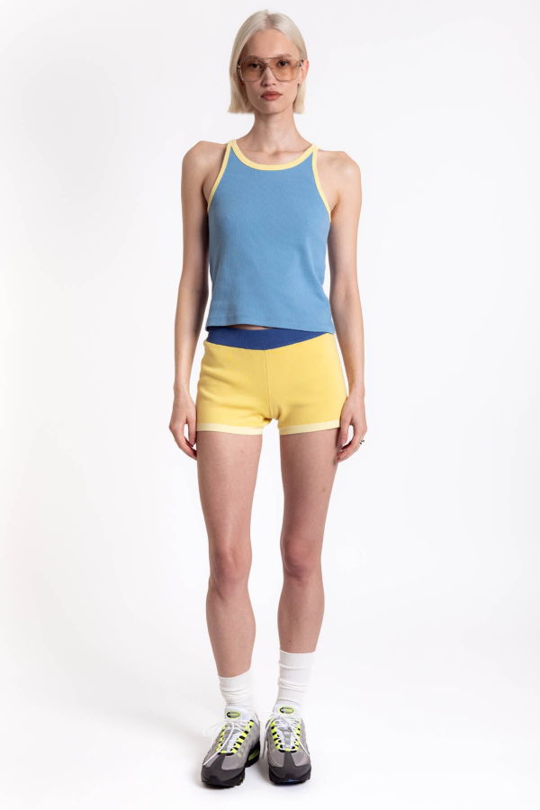 Thinking MU Custard Rudy Knitted Shorts - Yellow