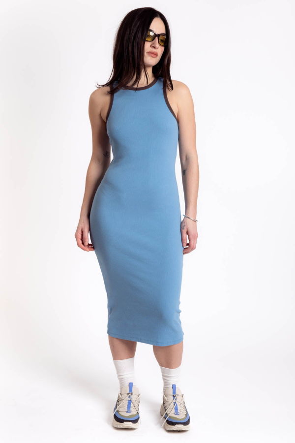 Thinking MU Dark Dusk Doechi Dress - Blue