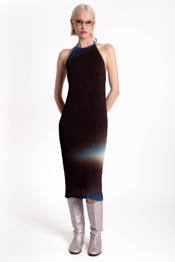 Thinking MU Glass Pleated Miriam Dress - Multicolor