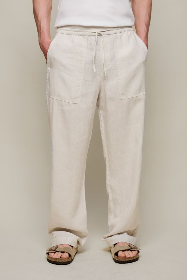 Merz b. Schwanen Worker's Linen Drawstring Pants