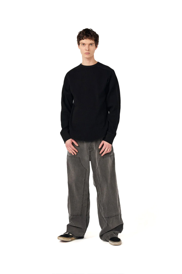 Nanamica Crew Neck Thermal Sweatshirt - Black