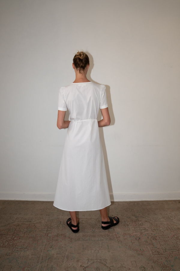 Zii Ropa Elena Dress - White Pinstripe