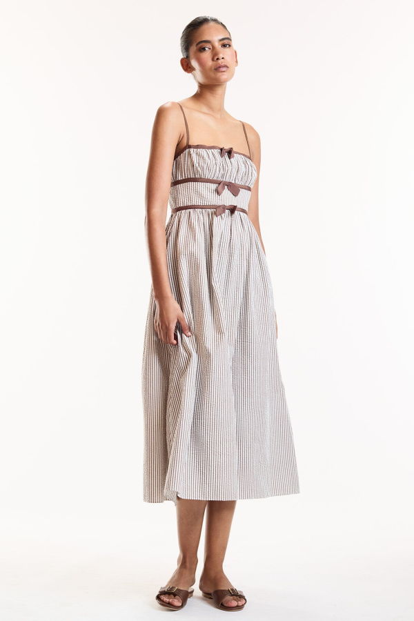 Cynthia Rowley Clara Seersucker Dress - Brown