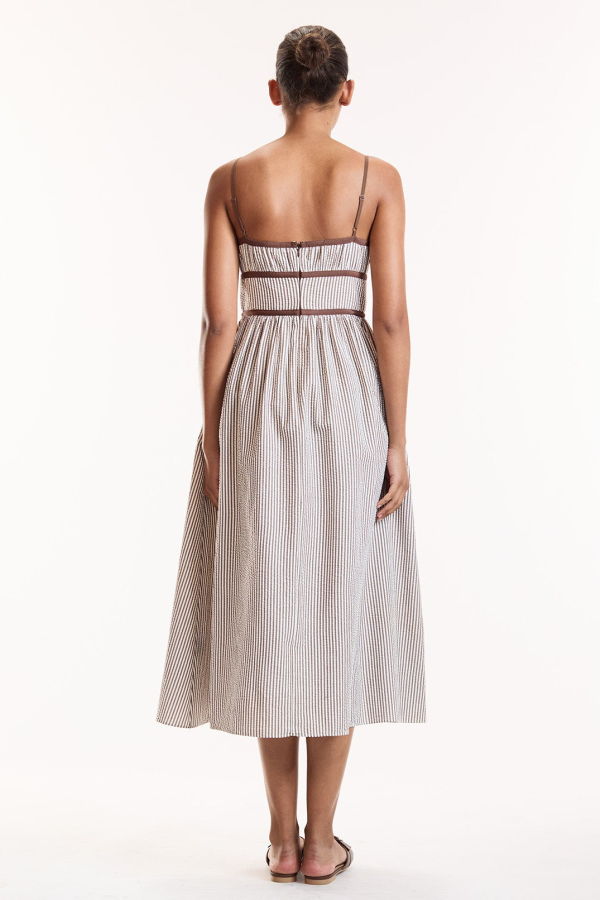Cynthia Rowley Clara Seersucker Dress - Brown