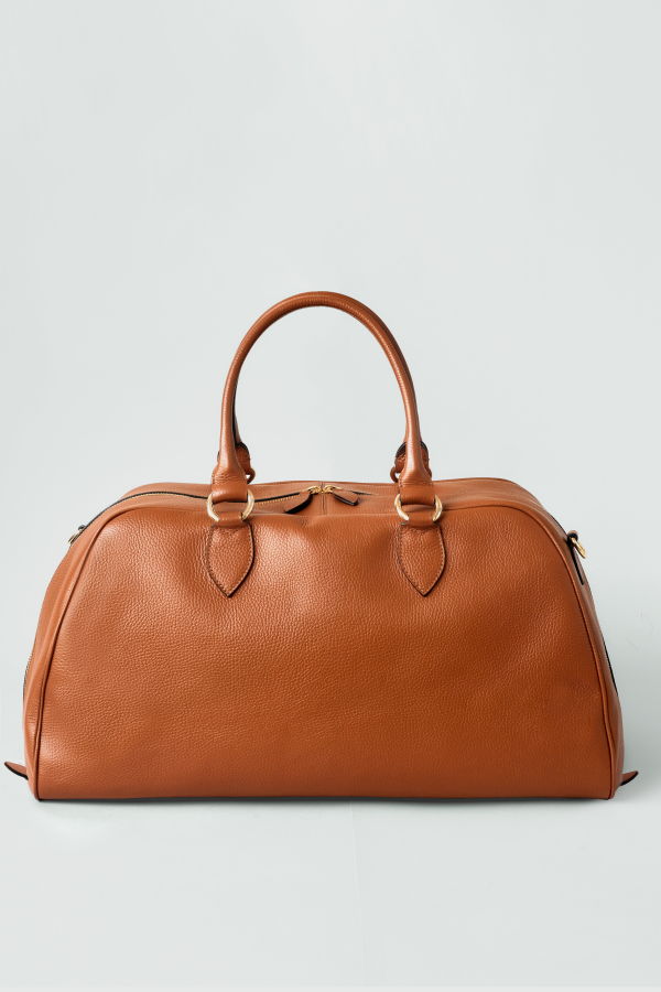 Hyer Goods La Via Italian Leather Weekender Bag