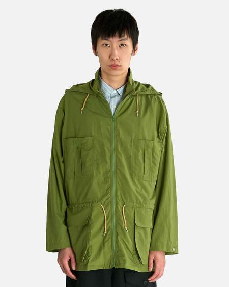 Auralee Finx Polyester Stripe Hooded Zip P/O - Blue | Garmentory