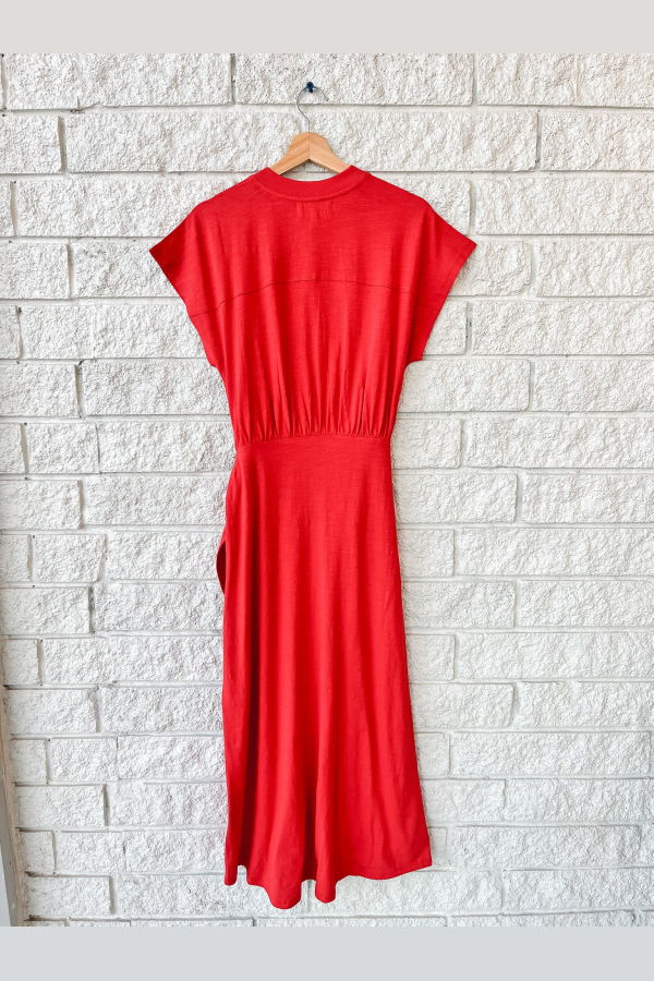 Apiece Apart Fuerte Wrap Dress - Firecracker