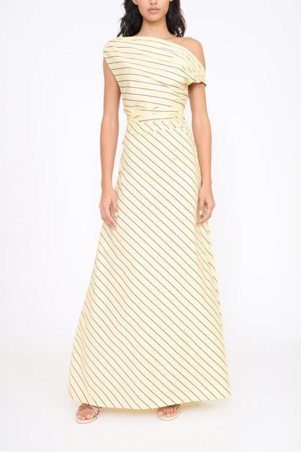 Staud Phare Maxi Dress Monday Stripe - Yellow