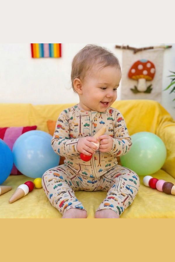 KIDS Bug + Bean Bamboo Ribbed Zip Romper