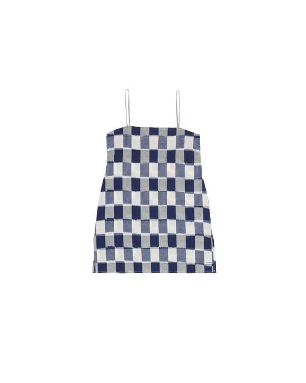 LWN Neri Slip Ikat Check Dress - Lapis LWN Neri Slip Ikat Check Dress - Lapis
