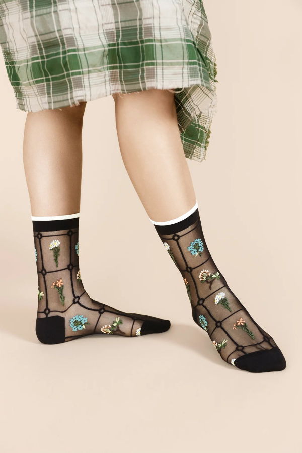 Hansel from Basel Horticulture Sheer Crew Socks - Black