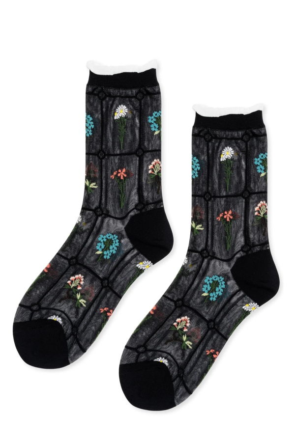 Hansel from Basel Horticulture Sheer Crew Socks - Black